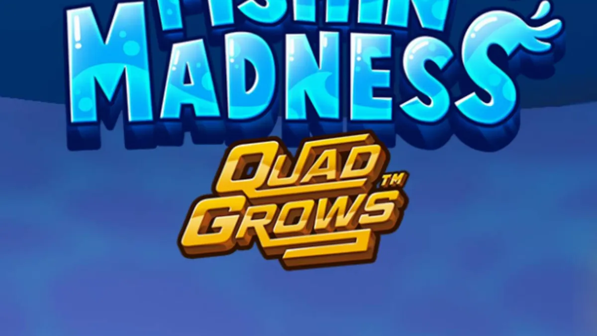 Tampilan visual bawah laut yang penuh dengan terumbu karang dan elemen mesin slot Fishin’ Madness Quadgrows